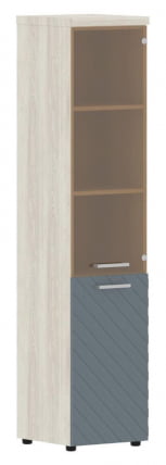 Шкаф колонка комбинированная с топом (правый) Torr LUX TLHC 42.2 R Сосна Эдмонд Серо-голубой_0