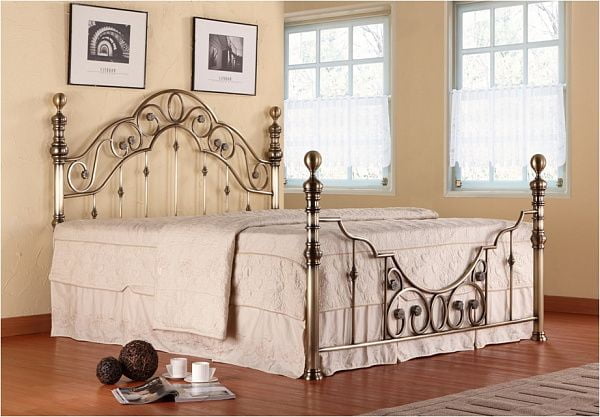 Кровать Виcториа + основание с матрасом 160кс200 Античный белый / Victoria 160x200_0