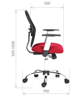 Офисное кресло для оператора CHAIRMAN 451 TW 13/AC (красный/черный) (Л)_5