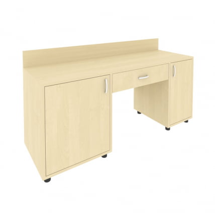 Стол с 2-мя тумбами и бортиком (левый) LIGHT С-СТ-170 Л Клен_0