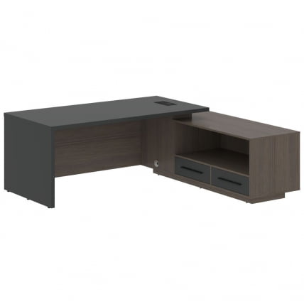 Стол руководителя правый VELION VCT 2119 R Яшма черный Дуб Сильвер_0