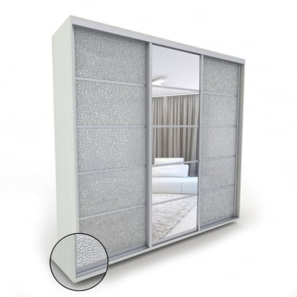 Шкаф-купе 3-х дверный Акцент-Квадро КЛ 2100х600 Выбеленное дерево_0