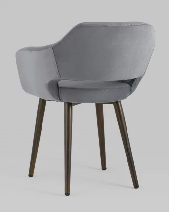 Стул с подлокотниками Саймон велюр Темно-серый_5