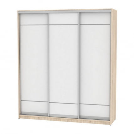 Шкаф-купе B-230х200х60-1(ДСС-Белый-D7D7D7)_0