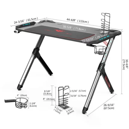 Геймерский стол Eureka R1-S Черный_1