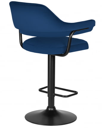Стул барный DOBRIN CHARLY BLACK (синий велюр (MJ9-117))_3