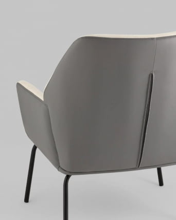 Кресло Харви Бежевый с серой экокожей_4