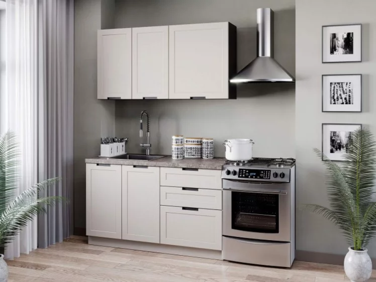 Тумба кухонная 800 с 2 ящиками ЛЮКС (4) Джамис ЛД 296.150.000.136 Черный Кашмир_2