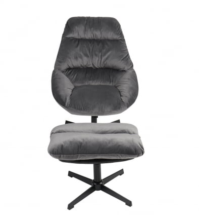 Кресло Оррелл серый с оттоманкой_2