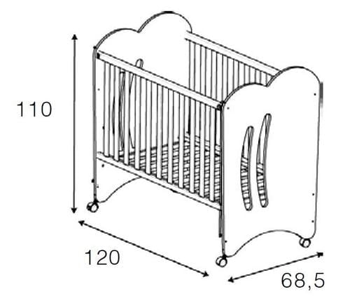 Кровать Micuna Aura 120x60 White_2