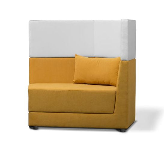 Диван с двухъярусной спинкой левый Элемент 2Б2 Желтый/Белый_0