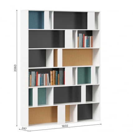 Стеллаж 1600 Милтон ЛД 537.050.000 Белый Шенилл_3