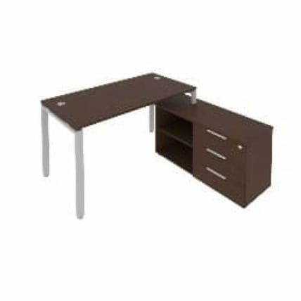 Рабочая станция на П-образном м/к с опорной тумбой правая Metal System Б.РС-СТС-2.3 Пр Венге/Серый_0