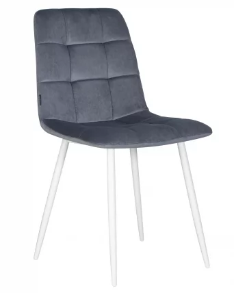 Стул обеденный DOBRIN CHILLY (Серо-голубой Holland 14, основание белое)_0