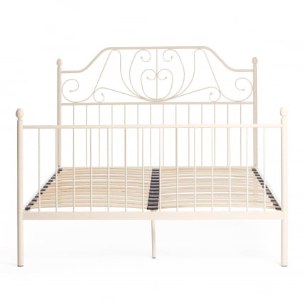 Кровать ERIC Wood slat base металл, 160*200 см (Queen bed), Белый (butter white)_3