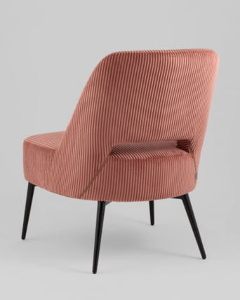 Кресло лаунж Бостон велюр рельефный коралловый_4
