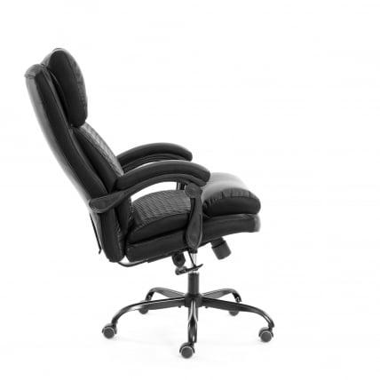 Кресло руководителя Chief metalBL кож/зам/ткань, черный/черный стеганный/черный, 36-6/36-6/TW-11_2