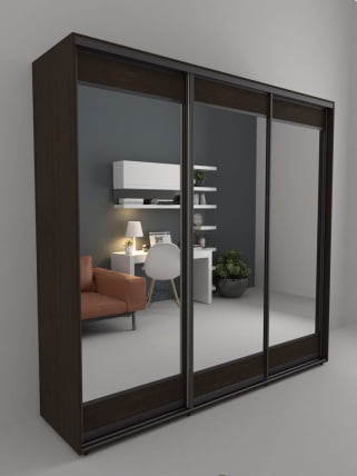 Шкаф-купе 3-х дверный Акцент-Лайт 3 2400х600 Венге_0