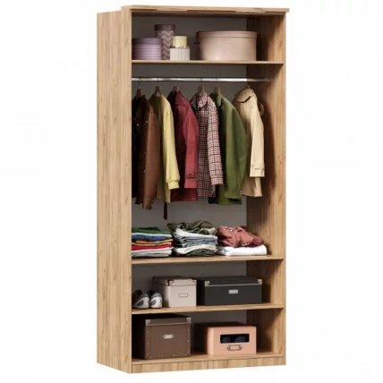 Шкаф двухстворчатый с зеркалом и декоративными накладками Фиджи ЛД 659.241.000 Дуб Золотой Белый_2