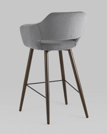 Стул барный Саймон Б велюр Темно-серый_5