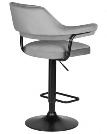 Стул барный ДОБРИН CХАРЛЙ БЛАCК (серый велюр (МДЖ9-75)) 2 шт / DOBRIN CHARLY BLACK (MJ9-75))_4