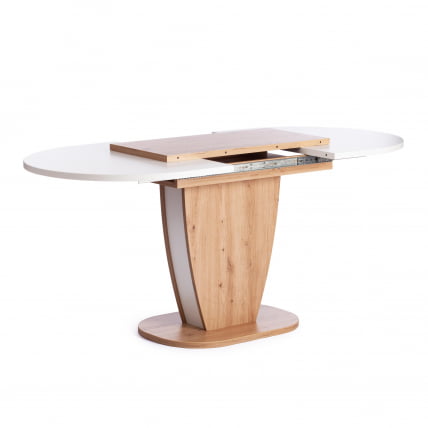 Стол обеденный SATURN ЛДСП, 120-160x80x75,5 см, Дуб Артисан/Белый_5