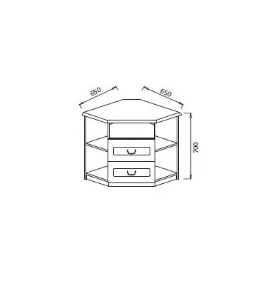 Тумба под ТВА угловая Гармония-4 (Дуб Беленый)_1