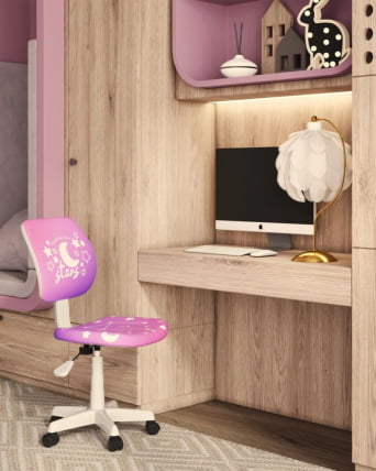 Кресло компьютерное детское ЛОЛО Starry Night пластик белый_9