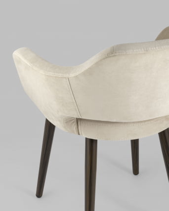 Стул с подлокотниками Саймон велюр Бежевый_6