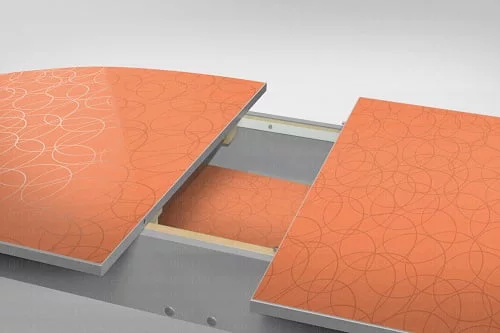 Стол обеденный Универсальный 32мм ХРОМ мет.напр. 3 кат. 1005 8510 круги ЛДСП дуб выбеленный_2