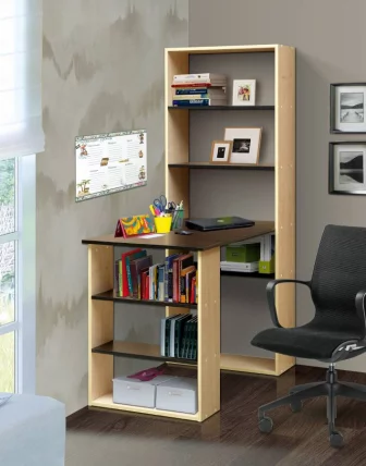 Стол компьютерный №12 Ясень Шимо темный/Ясень Шимо светлый_0