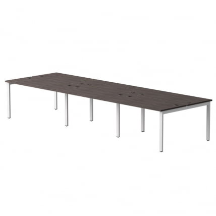 Бенч-система на 6 мест на металлокаркасе, опоры 90 гр Everprof EVO 254S218 Дуб Пасадена Белый_0