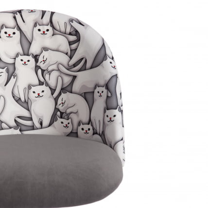 Кресло MELODY ткань/флок, серый, Cats/29_5