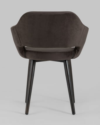 Стул с подлокотниками Саймон велюр Темно-коричневый_4