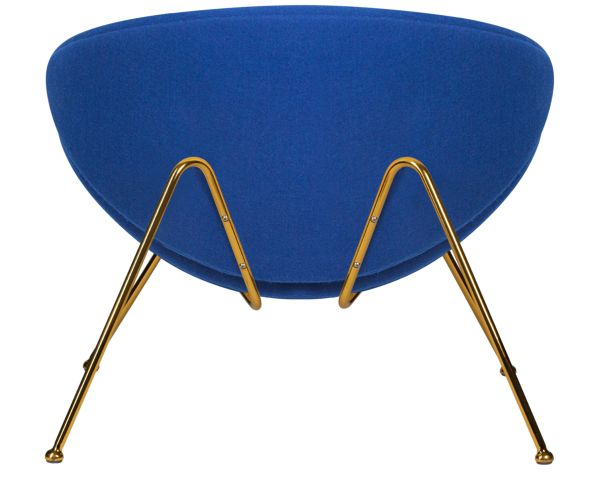 Кресло дизайнерское DOBRIN EMILY (синяя ткань AF6, золотое основание) 2 шт_5