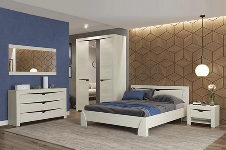 Кровать 1200 Лючия 33.08 с настилом Бетон пайн белый Венге_2