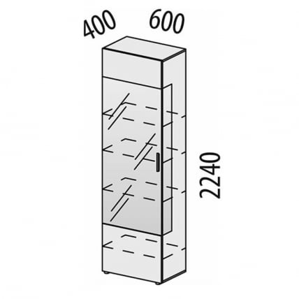 Шкаф-витрина (сервант) лев/прав Джерси 602.08_9