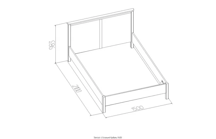 Кровать (1400) Sherlock 43 Орех шоколадный (спальня)_1