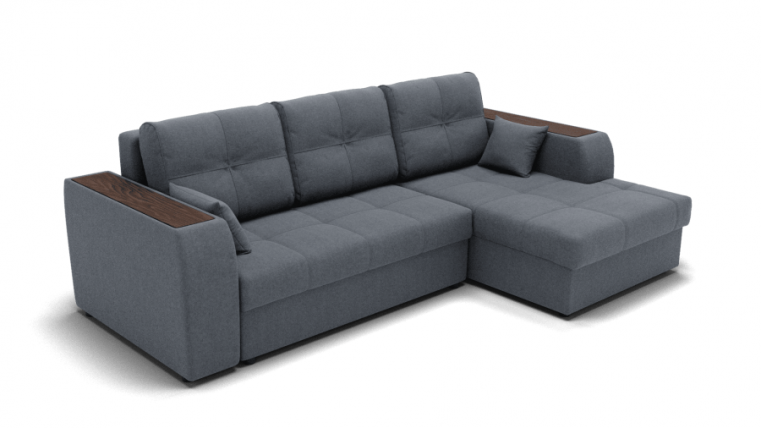 Диван Сенатор-3 НПБ угол левый/правый (ЗР) Цвет фасада: Серый; Тип: Левый/правый; Материал фасада: Металл/Велюр_0