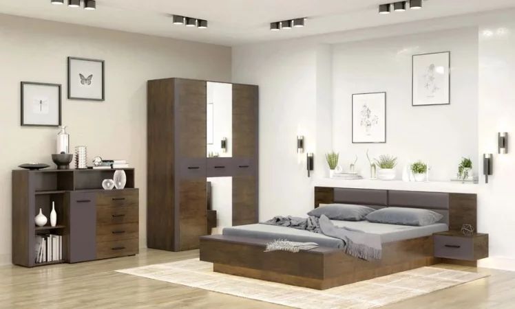 Кровать 1600 с ящиком Куба 05 Таксус Вольфрам_1