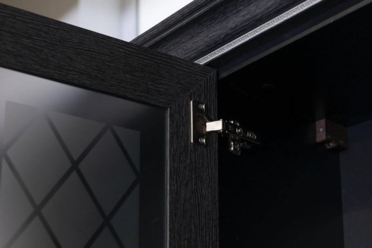 Шкаф кухонный 400 высокий со стеклом Италия ЛД 275.427.000 Черный Дуб темный_1