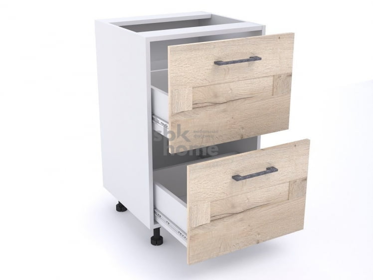 Стол с ящиками СЯ-60 (2), Дублин (600*470*820) Дуб галифакс белый, 21621 _1