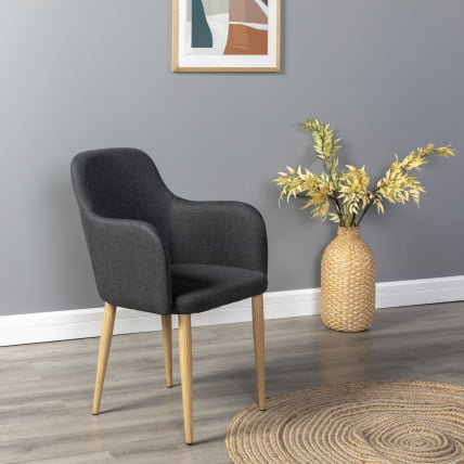 Кресло Ледгер К темно-серый/нат.дуб / Ledger_5