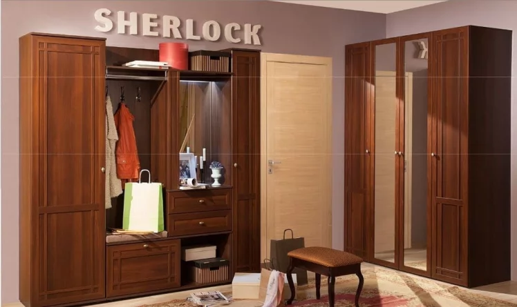Шкаф для одежды и белья Sherlock 71 прав Орех шоколадный_1
