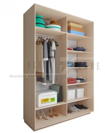 Шкаф-купе 2-х дверный Акцент-Сим ДЗ 1600х600  Дуб молочный_1