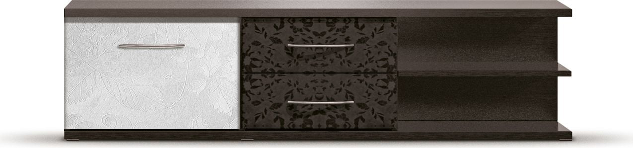 ТВ-тумба Норман СВ-41 (дуб феррара/ белая шелкография/черная шелкография)_0
