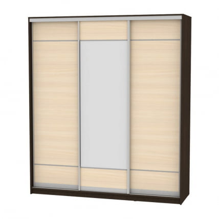 Шкаф-купе B-230х200х60-1(Венге-ДМ-D7D8D7)_0