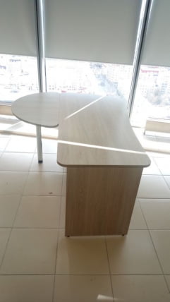 Приставка-полукруг для двух угловых столов Glassy 2.20 Дуб сантана светлый_3