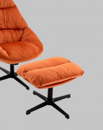 Кресло Оррелл терракотовый с оттоманкой_10