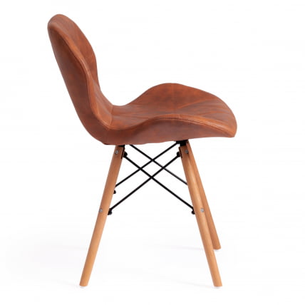 Стул STUTTGART (mod. 74) / 1 шт. в упаковке экокожа/дерево береза/металл, 50 х 47 х 73 см, античный коричневый RH02-13/натуральный_1